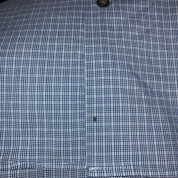 Alfani Mens Fitted Performance Button Up Dress Shirt Sz 18 34-35 XXL Blue Plaid - Picture 5 of 10